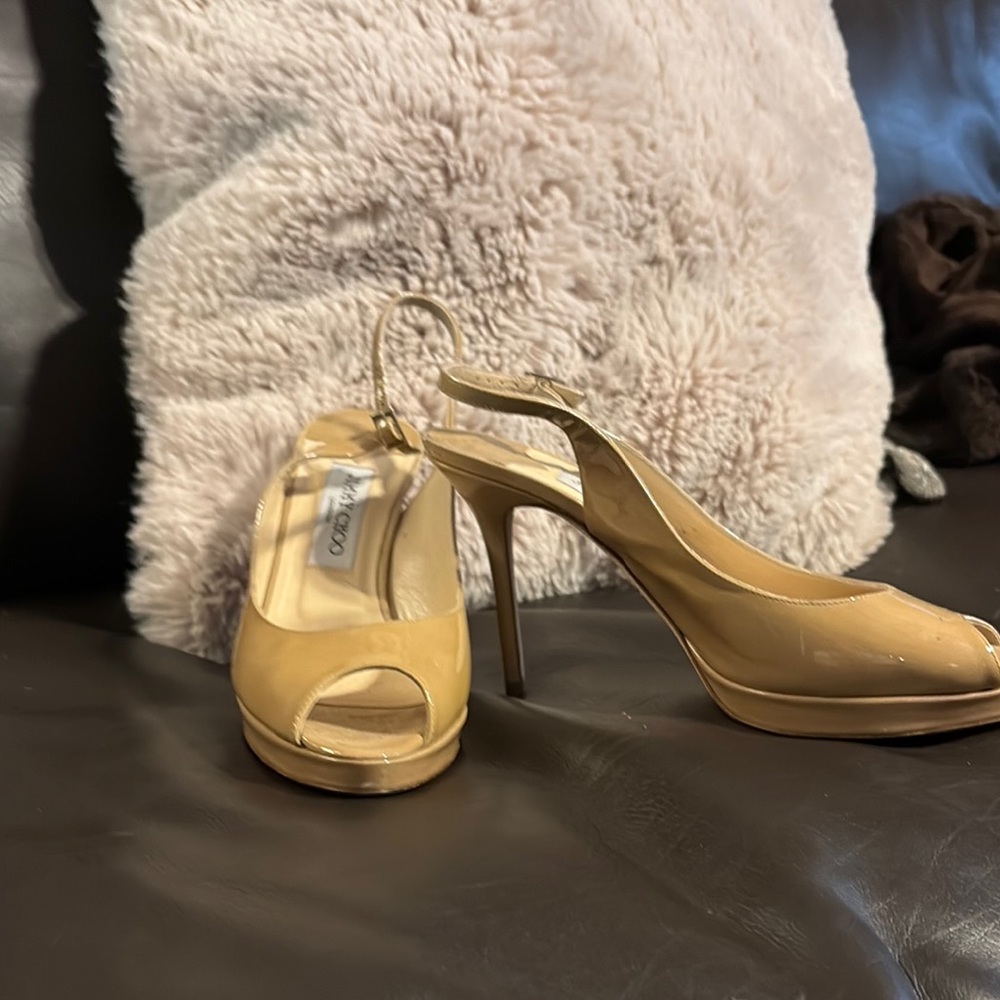 Jimmy Choo Tan Slingback Heels